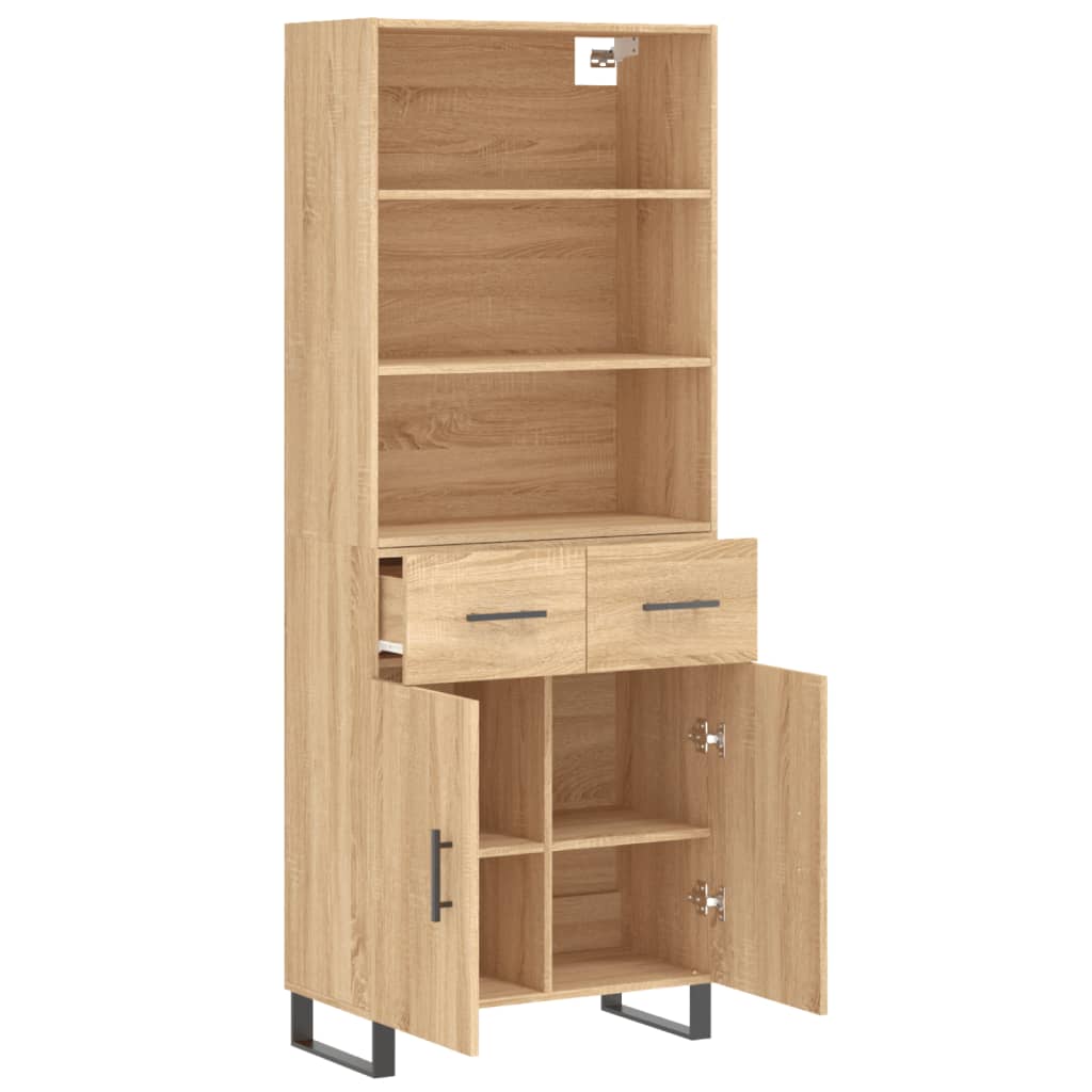vidaXL Highboard Sonoma Oak 69,5x34x180 cm Engineered Wood