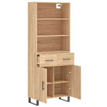 vidaXL Highboard Sonoma Oak 69,5x34x180 cm Engineered Wood