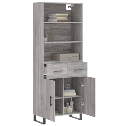 vidaXL Highboard Grey Sonoma 69.5x34x180 cm Engineered Wood