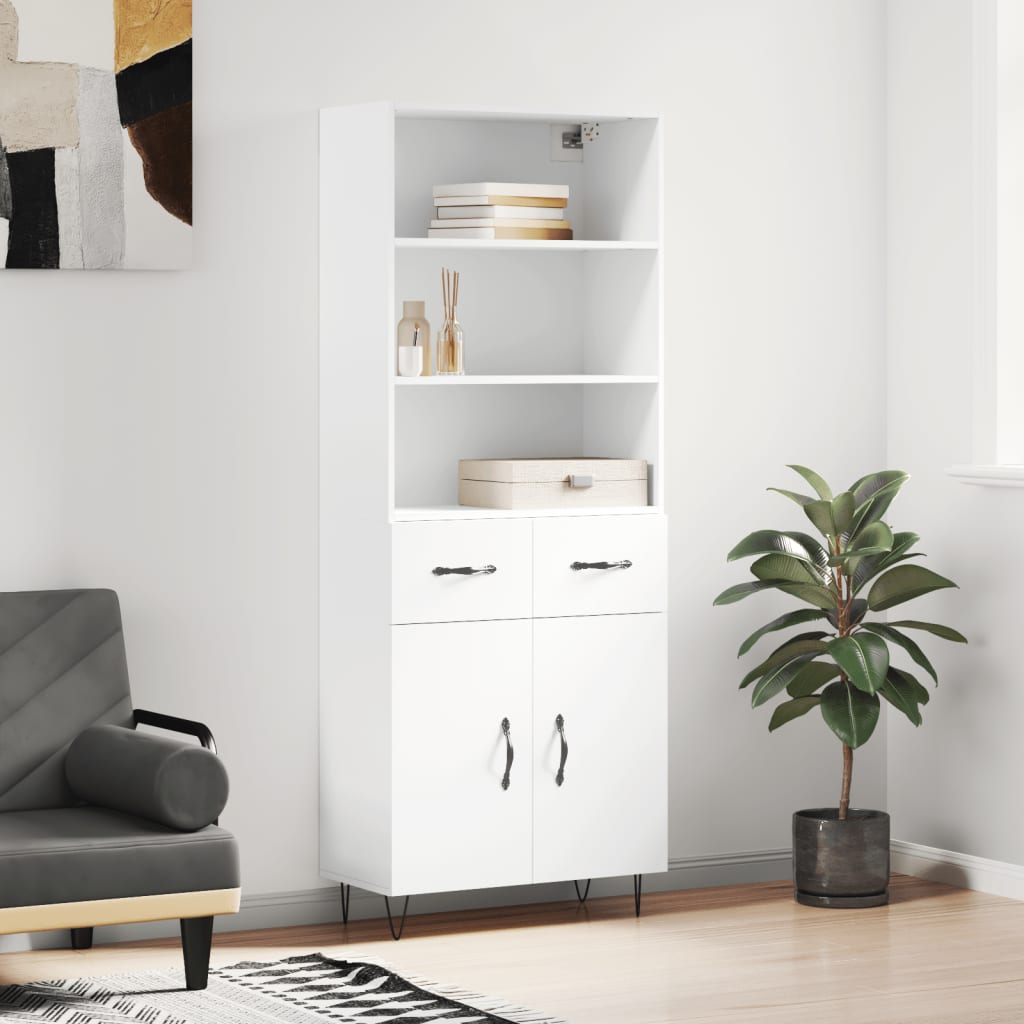vidaXL Highboard White 69,5x34x180 cm Engineered Wood