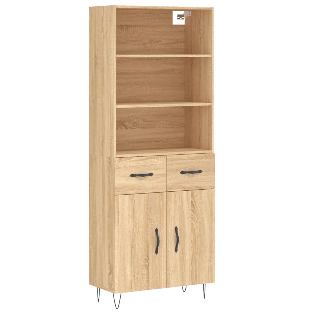 vidaXL Highboard Sonoma Oak 69,5x34x180 cm Engineered Wood