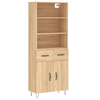 vidaXL Highboard Sonoma Oak 69,5x34x180 cm Engineered Wood