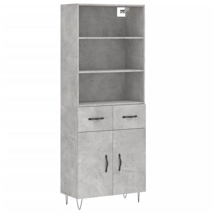 vidaXL Highboard Concrete Grey 69,5x34x180 cm Engineered Wood