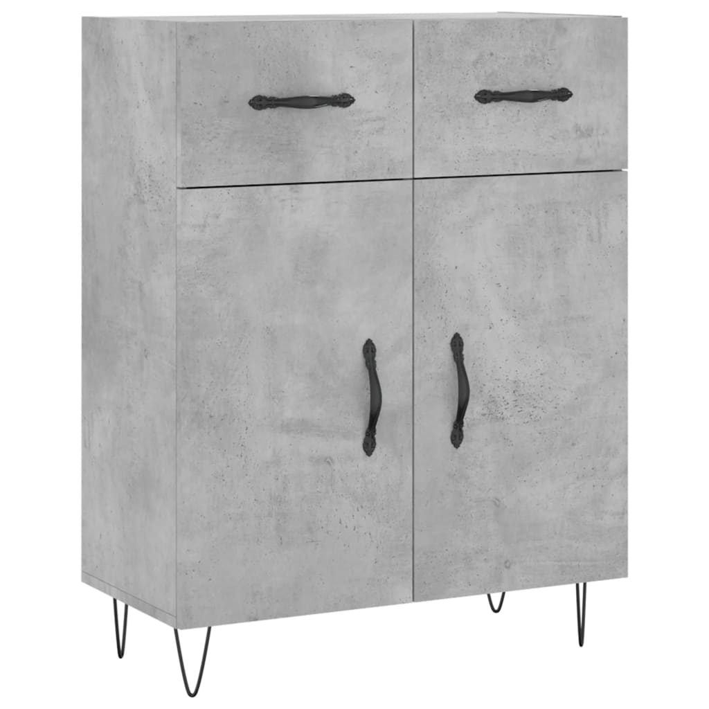 vidaXL Highboard Concrete Grey 69,5x34x180 cm Engineered Wood