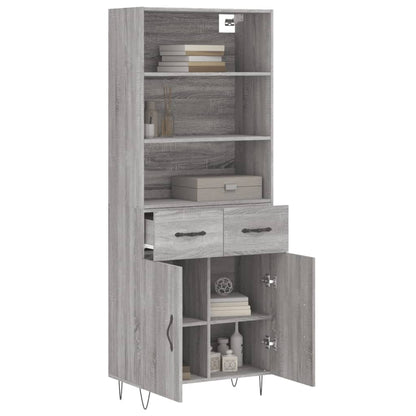 vidaXL Highboard Grey Sonoma 69,5x34x180 cm Engineered Wood