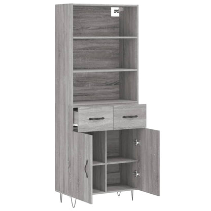 vidaXL Highboard Grey Sonoma 69,5x34x180 cm Engineered Wood