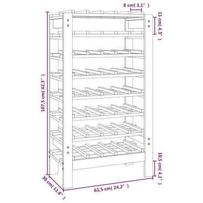 vidaXL Wine Rack 61,5x30x107,5 cm Solid Wood Pine
