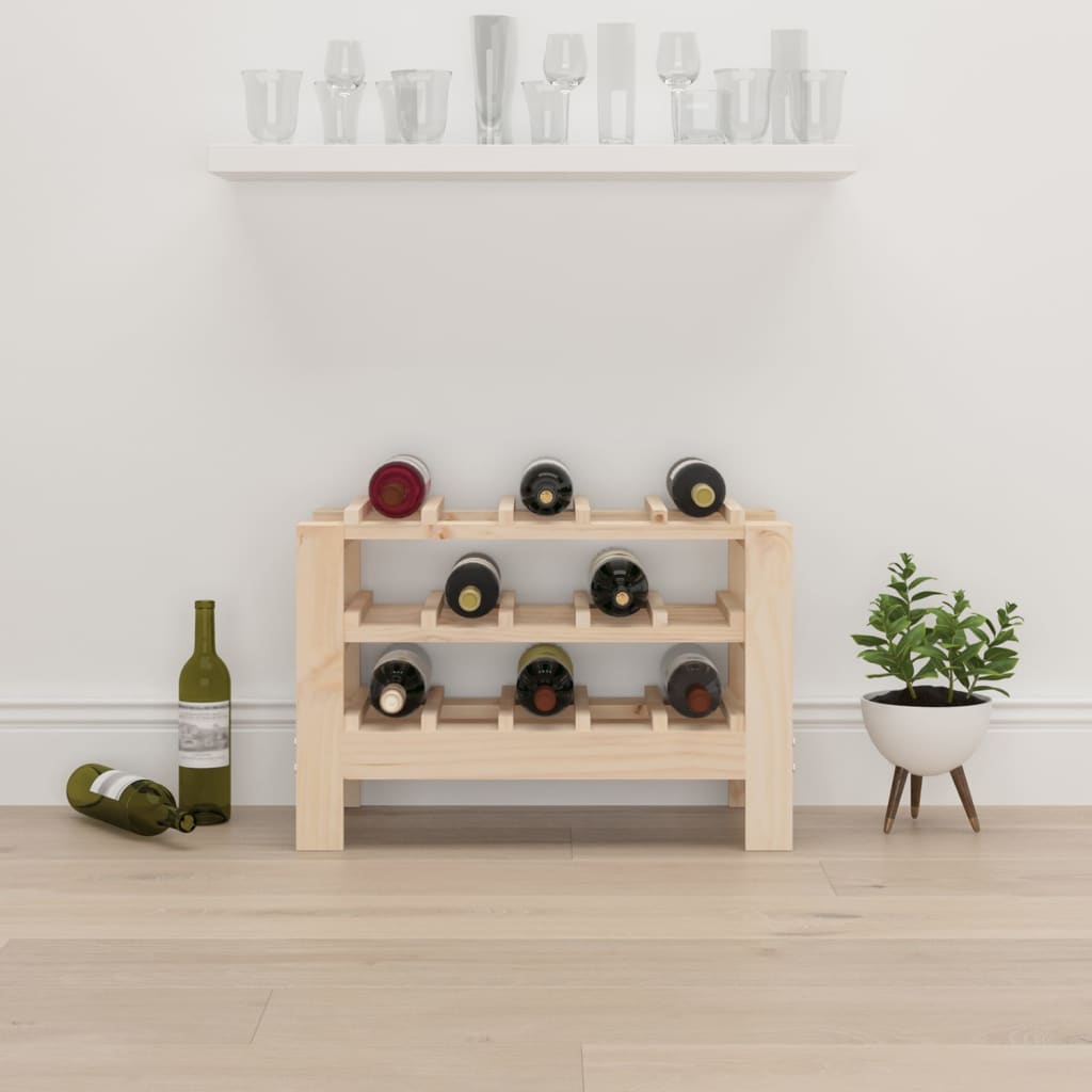 vidaXL Wine Rack 61,5x30x42 cm Solid Wood Pine