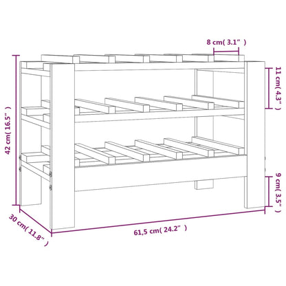 vidaXL Wine Rack 61,5x30x42 cm Solid Wood Pine