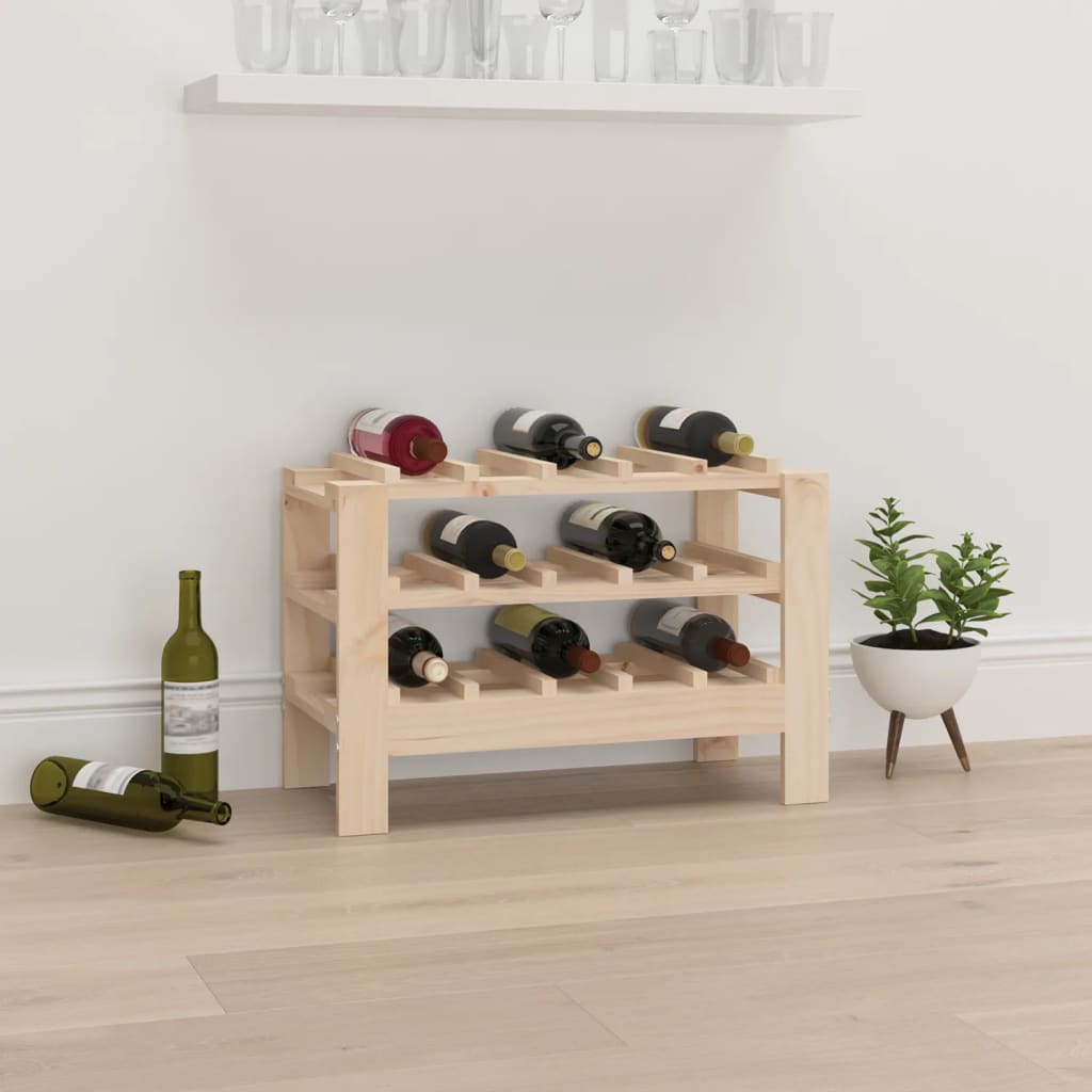 vidaXL Wine Rack 61,5x30x42 cm Solid Wood Pine