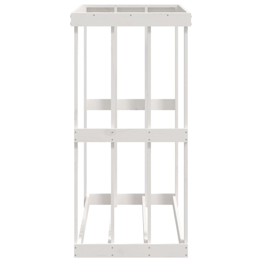 vidaXL Outdoor Log Holder White 108x52x106 cm Solid Wood Pine
