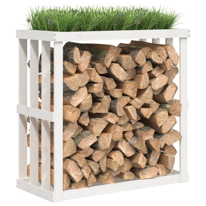 vidaXL Outdoor Log Holder White 108x52x106 cm Solid Wood Pine