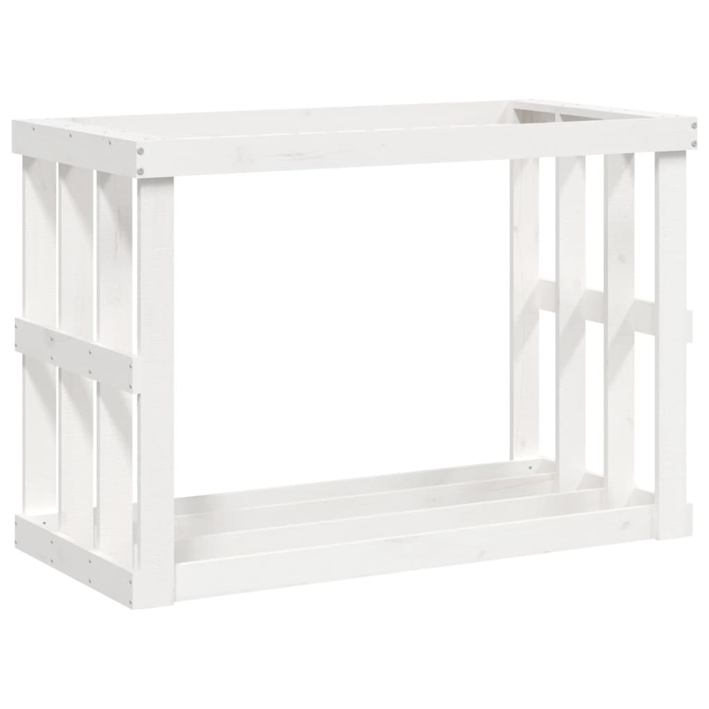 vidaXL Outdoor Log Holder White 108x52x74 cm Solid Wood Pine