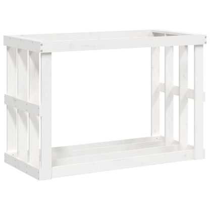 vidaXL Outdoor Log Holder White 108x52x74 cm Solid Wood Pine