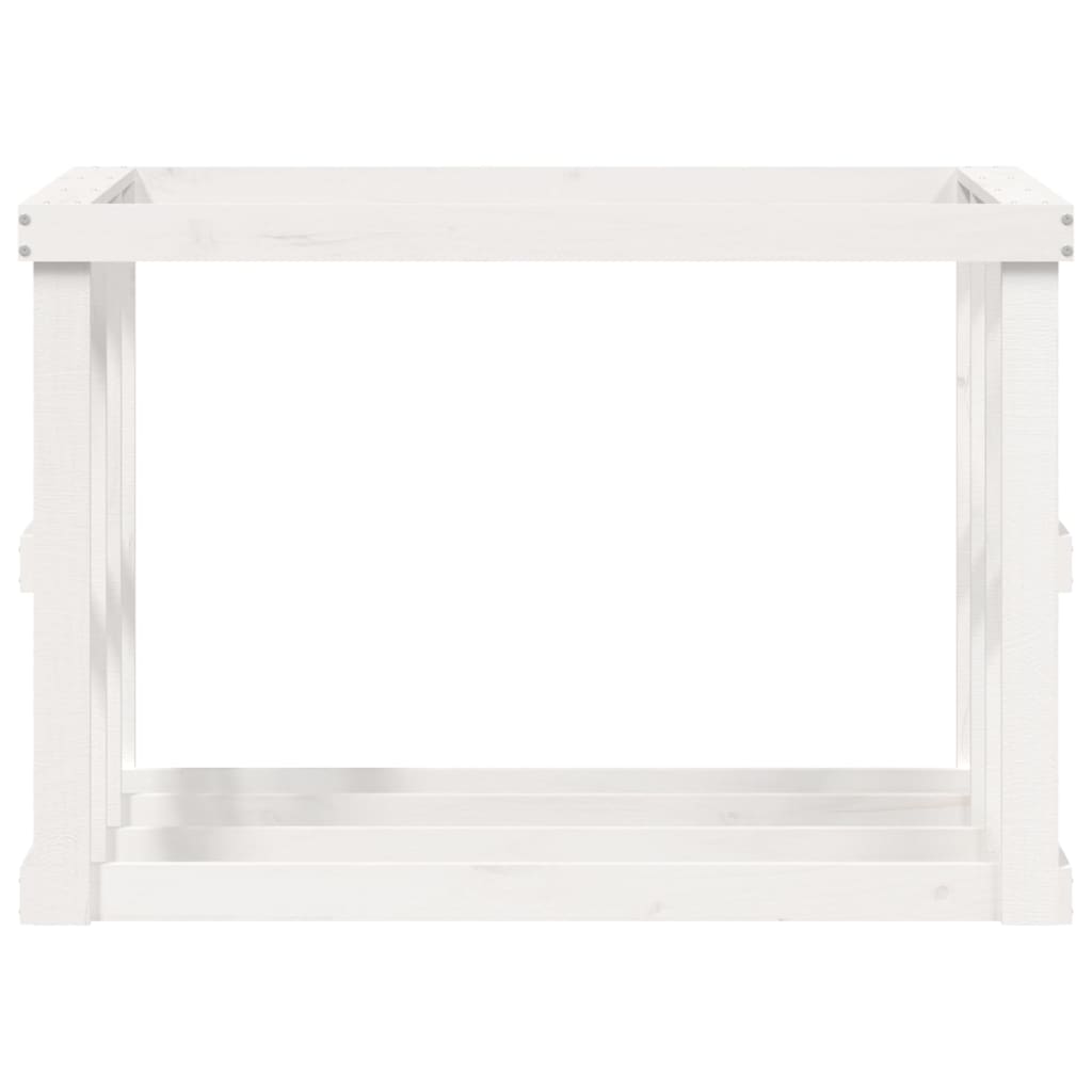 vidaXL Outdoor Log Holder White 108x52x74 cm Solid Wood Pine