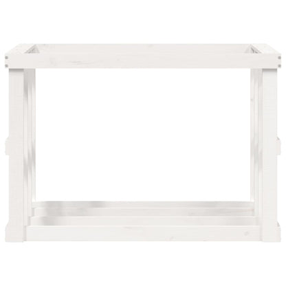 vidaXL Outdoor Log Holder White 108x52x74 cm Solid Wood Pine