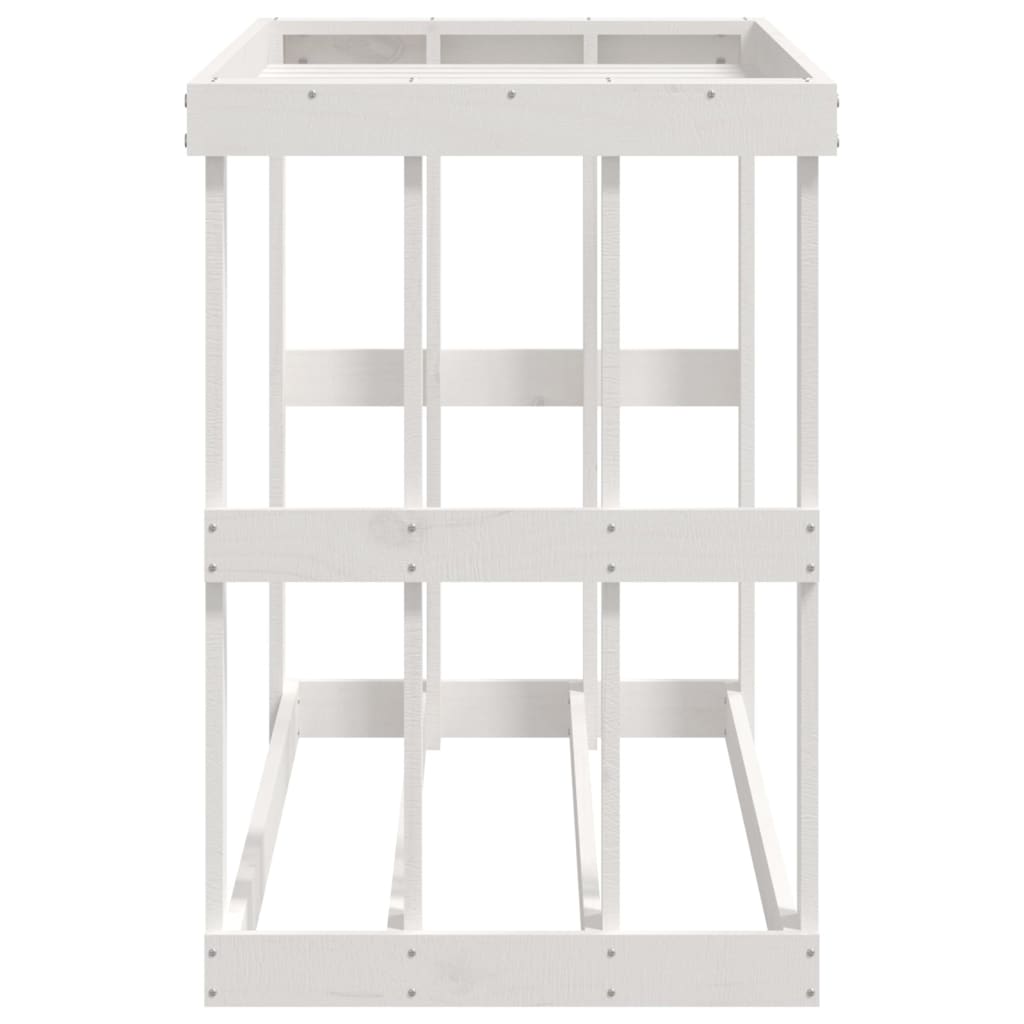 vidaXL Outdoor Log Holder White 108x52x74 cm Solid Wood Pine