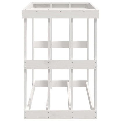 vidaXL Outdoor Log Holder White 108x52x74 cm Solid Wood Pine
