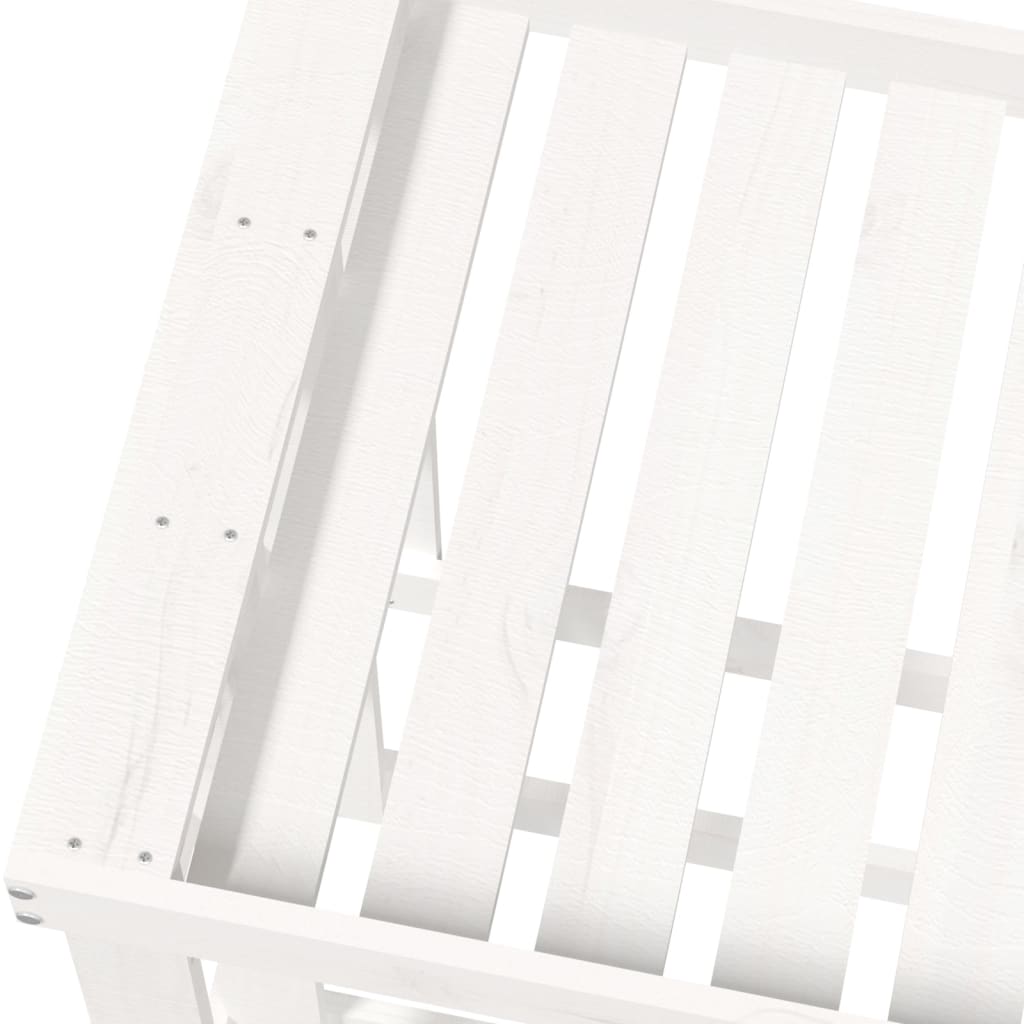vidaXL Outdoor Log Holder White 108x52x74 cm Solid Wood Pine