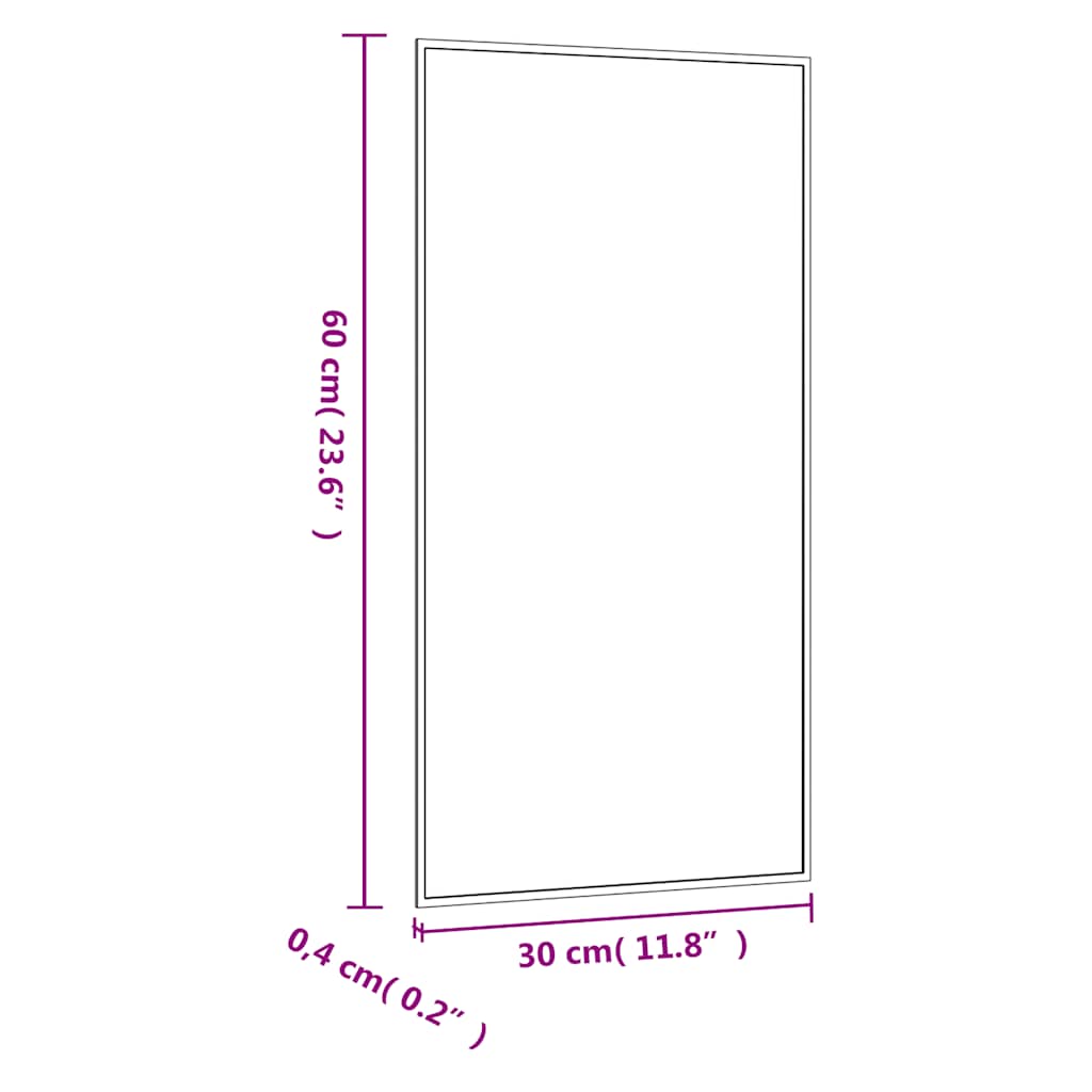 vidaXL Wall Mirror 30x60 cm Glass Rectangle