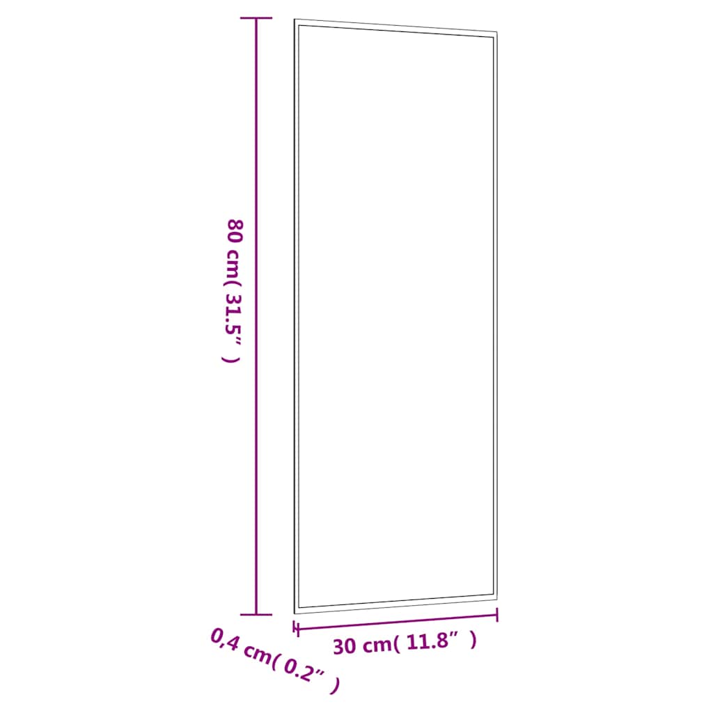 vidaXL Wall Mirror 30x80 cm Glass Rectangle