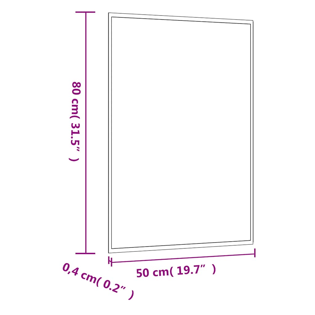 vidaXL Wall Mirror 50x80 cm Glass Rectangle
