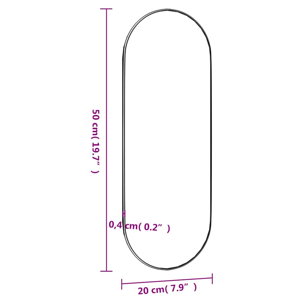 vidaXL Wall Mirror 20x50 cm Glass Oval