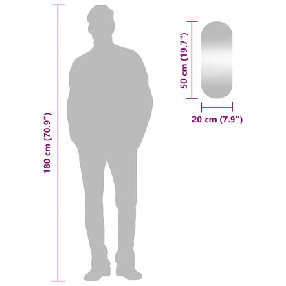 vidaXL Wall Mirror 20x50 cm Glass Oval