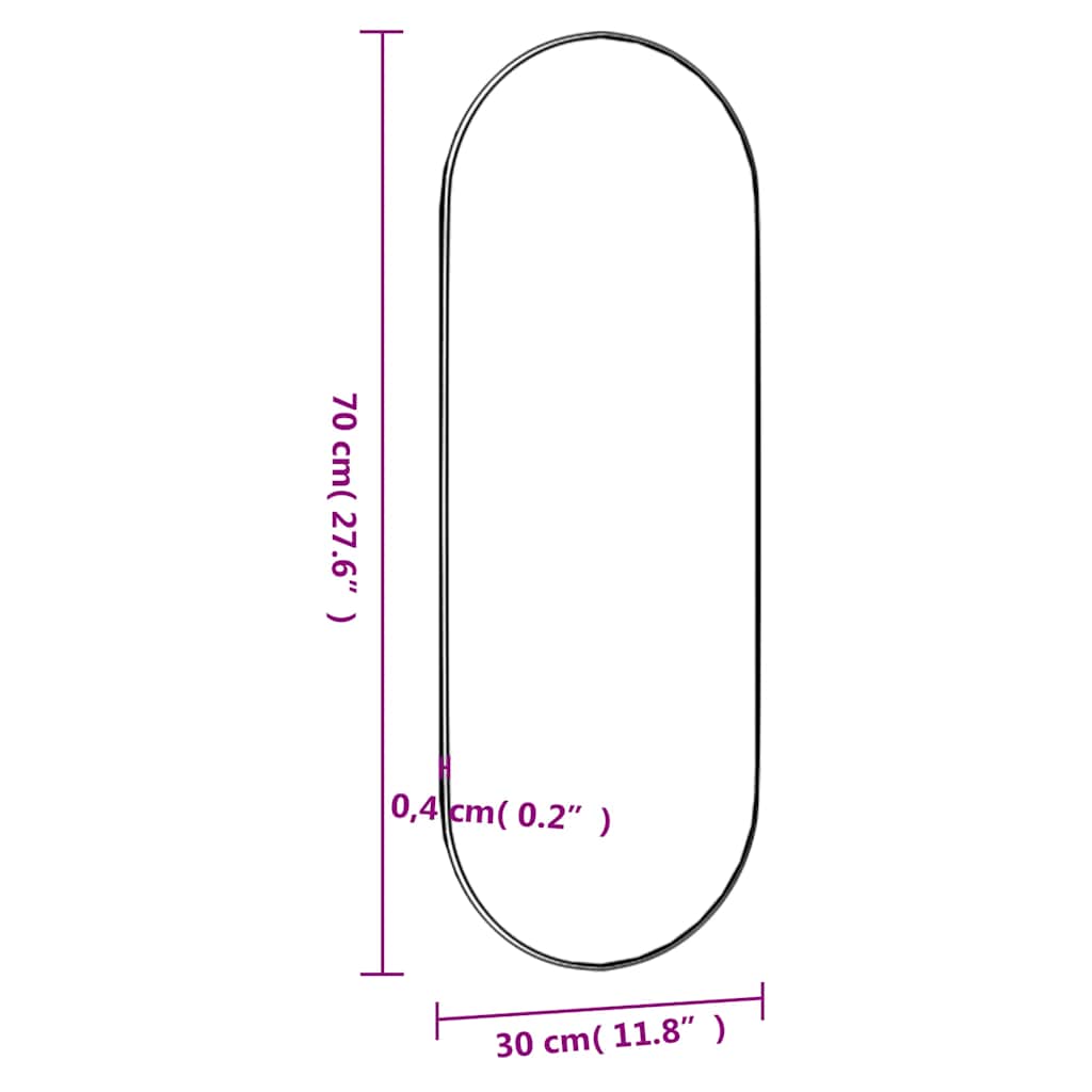 vidaXL Wall Mirror 30x70 cm Glass Oval