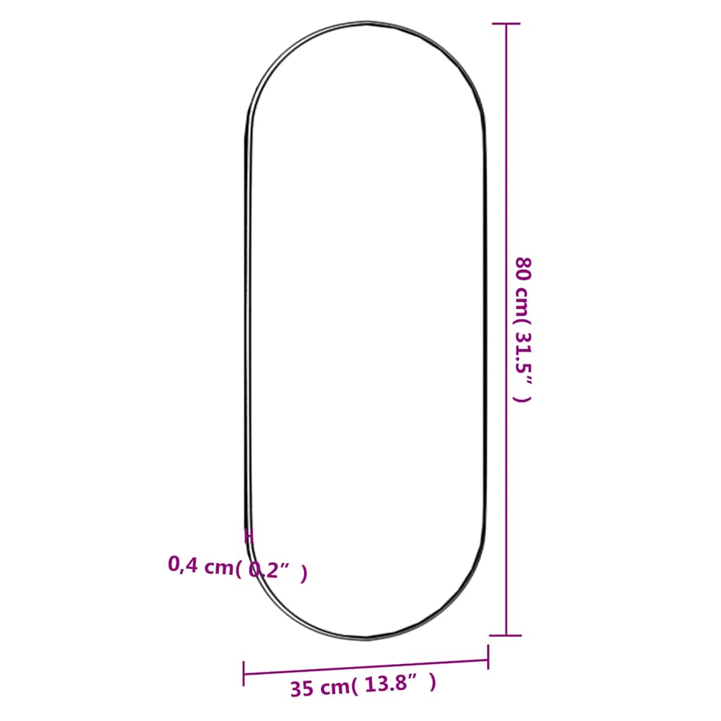 vidaXL Wall Mirror 35x80 cm Glass Oval