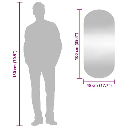 vidaXL Wall Mirror 45x100 cm Glass Oval