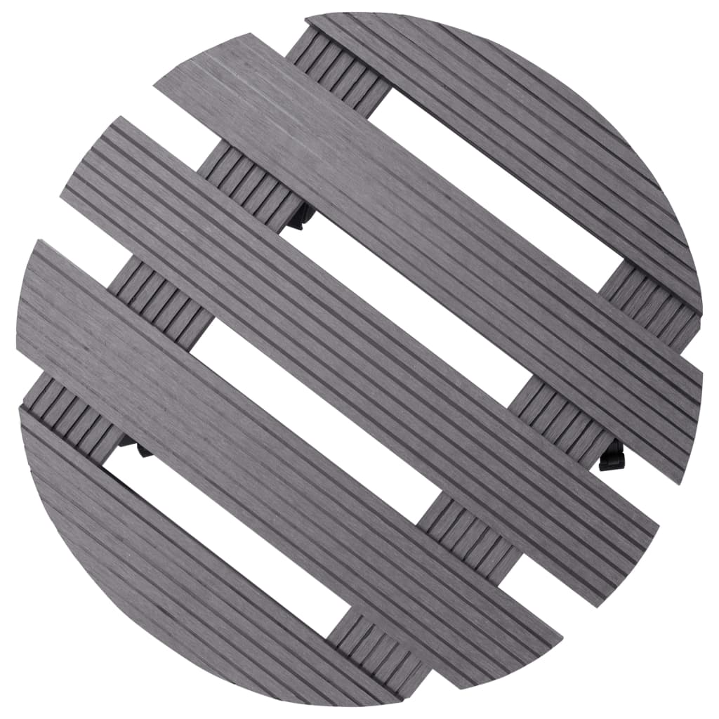 vidaXL Plant Trolleys 4 pcs Grey Ø30x7,5 cm WPC