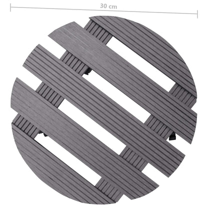 vidaXL Plant Trolleys 4 pcs Grey Ø30x7,5 cm WPC