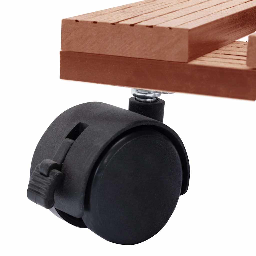 vidaXL Plant Trolleys 4 pcs Brown 30x30x7,5 cm WPC