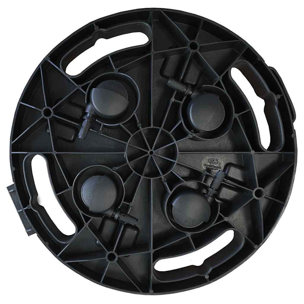 vidaXL Plant Trolleys with Wheels 2 pcs Diameter 30 cm Black 170 kg