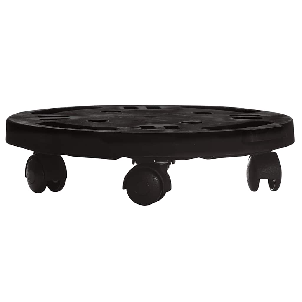 vidaXL Plant Trolleys with Wheels 3 pcs Diameter 30 cm Black 170 kg