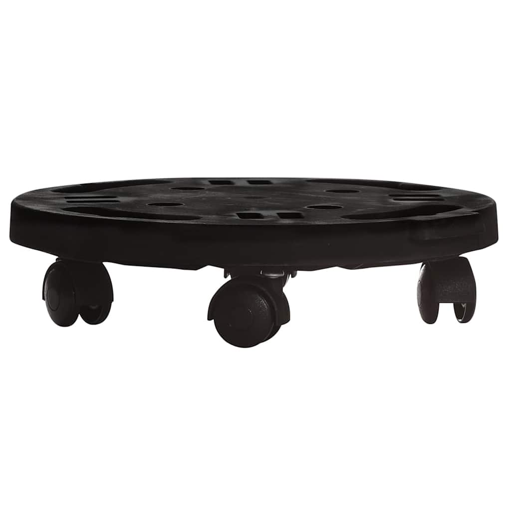 vidaXL Plant Trolleys with Wheels 5 pcs Diameter 30 cm Black 170 kg