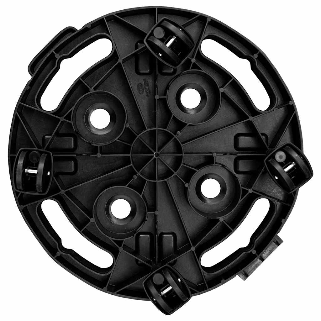 vidaXL Plant Trolleys with Wheels 5 pcs Diameter 30 cm Black 170 kg