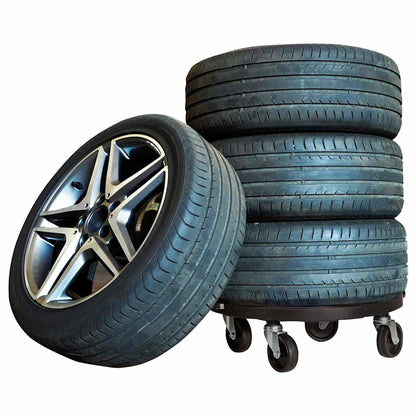 vidaXL Plant Trolleys with Wheels 2 pcs Diameter 40 cm Black 275 kg