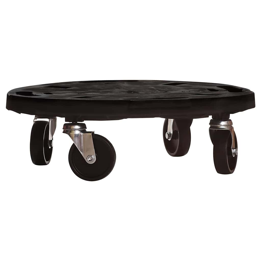 vidaXL Plant Trolleys with Wheels 3 pcs Diameter 40 cm Black 275 kg