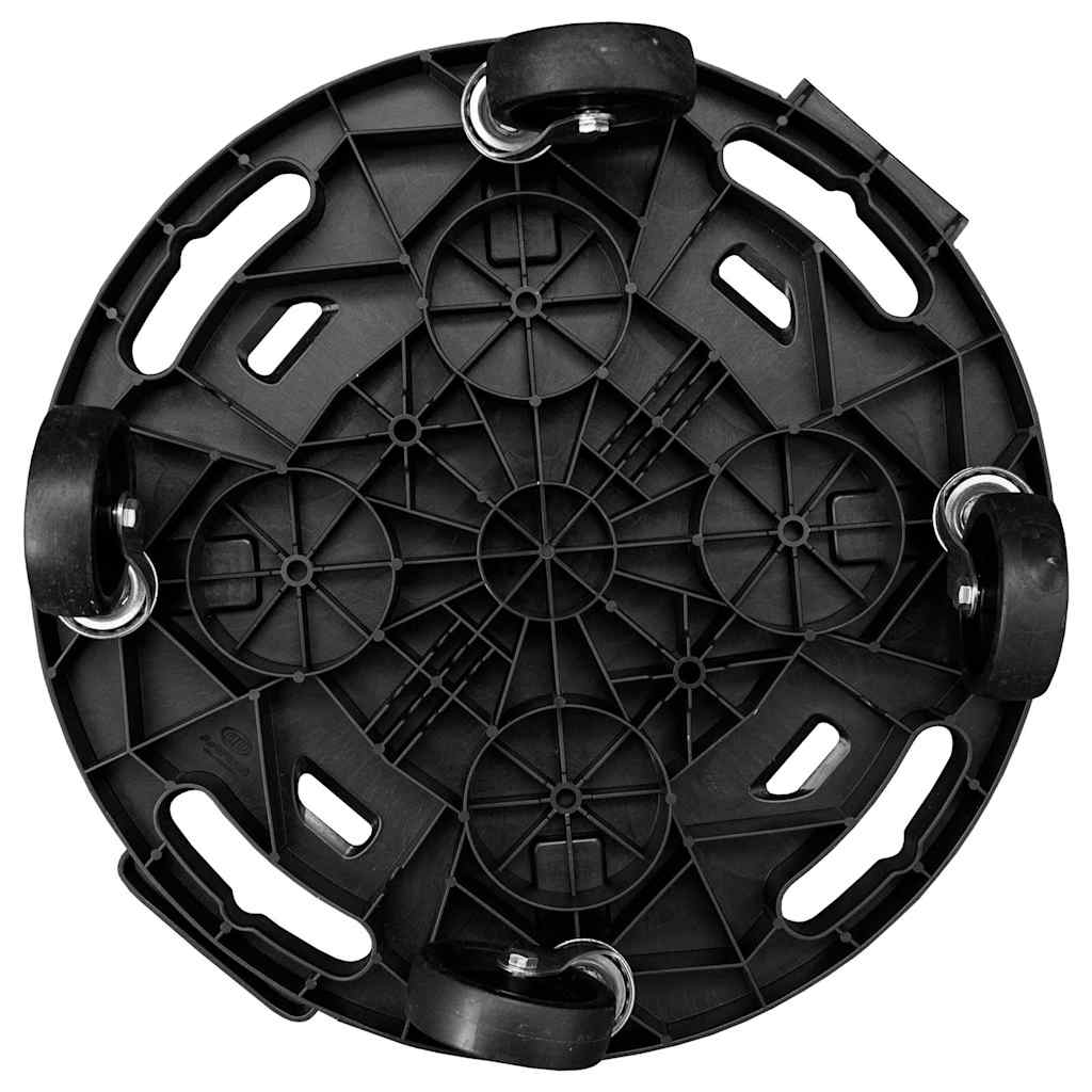 vidaXL Plant Trolleys with Wheels 3 pcs Diameter 40 cm Black 275 kg