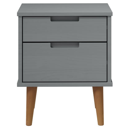 vidaXL Bedside Cabinet MOLDE Grey 40x35x48 cm Solid Wood Pine