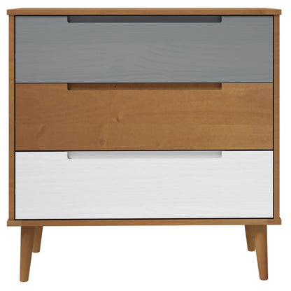 vidaXL Drawer Cabinet MOLDE Brown 80x40x80 cm Solid Wood Pine