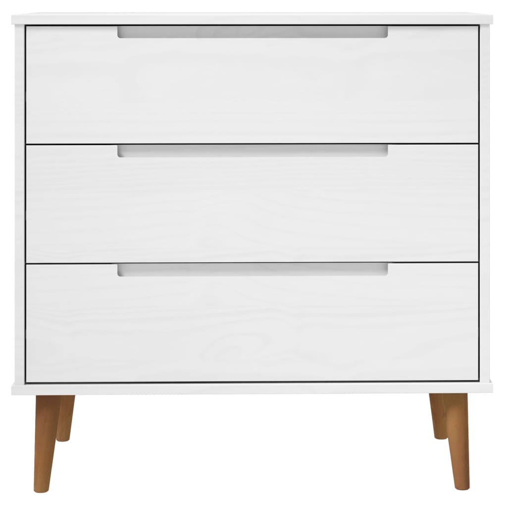 vidaXL Drawer Cabinet MOLDE White 80x40x80 cm Solid Wood Pine