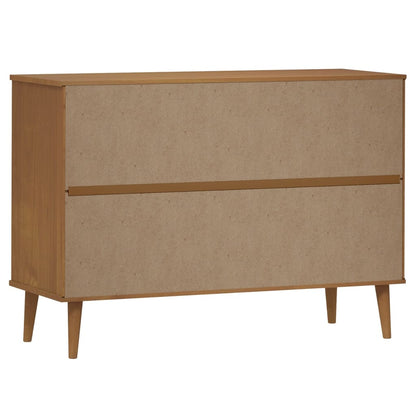 vidaXL Drawer Cabinet MOLDE Brown 113x40x80 cm Solid Wood Pine