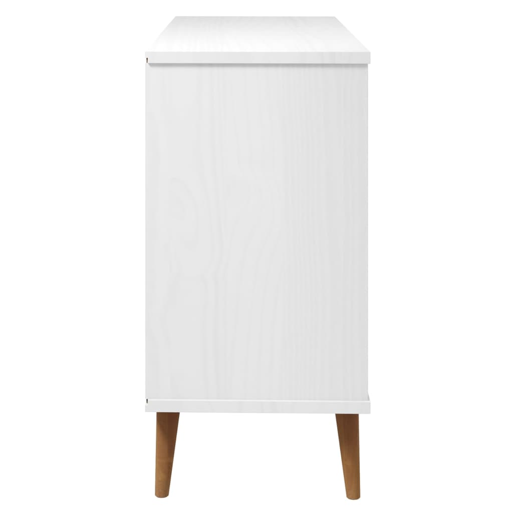 vidaXL Drawer Cabinet MOLDE White 113x40x80 cm Solid Wood Pine