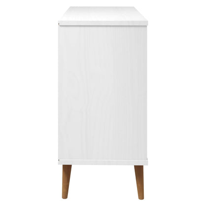 vidaXL Drawer Cabinet MOLDE White 113x40x80 cm Solid Wood Pine