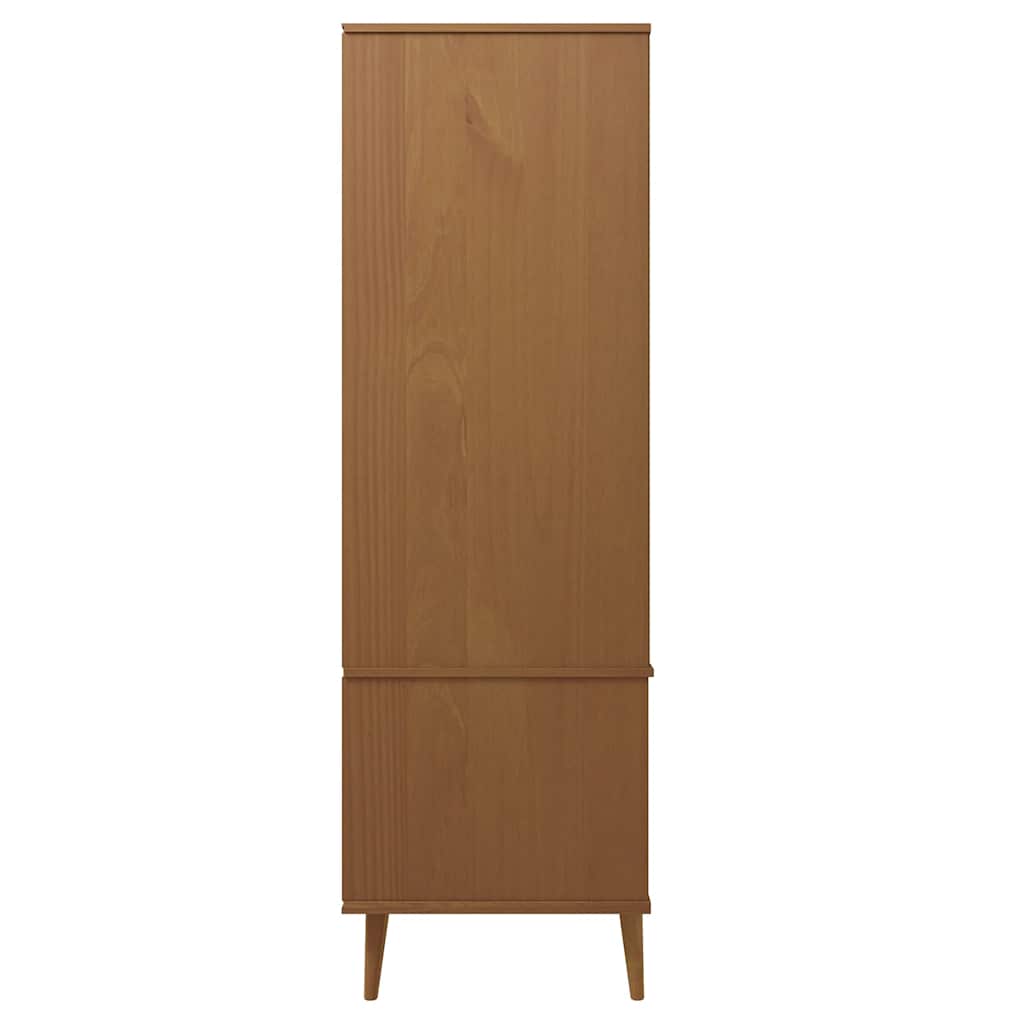vidaXL Wardrobe "MOLDE" Brown 90x55x175 cm Solid Wood Pine