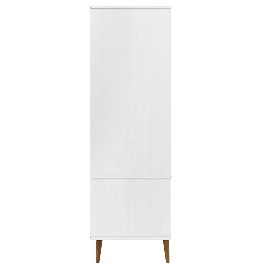 vidaXL Wardrobe "MOLDE" White 90x55x175 cm Solid Wood Pine