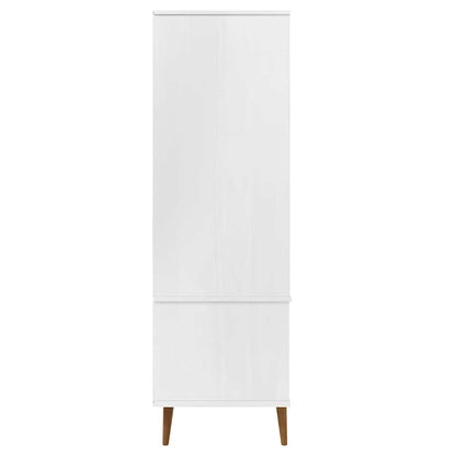 vidaXL Wardrobe "MOLDE" White 90x55x175 cm Solid Wood Pine